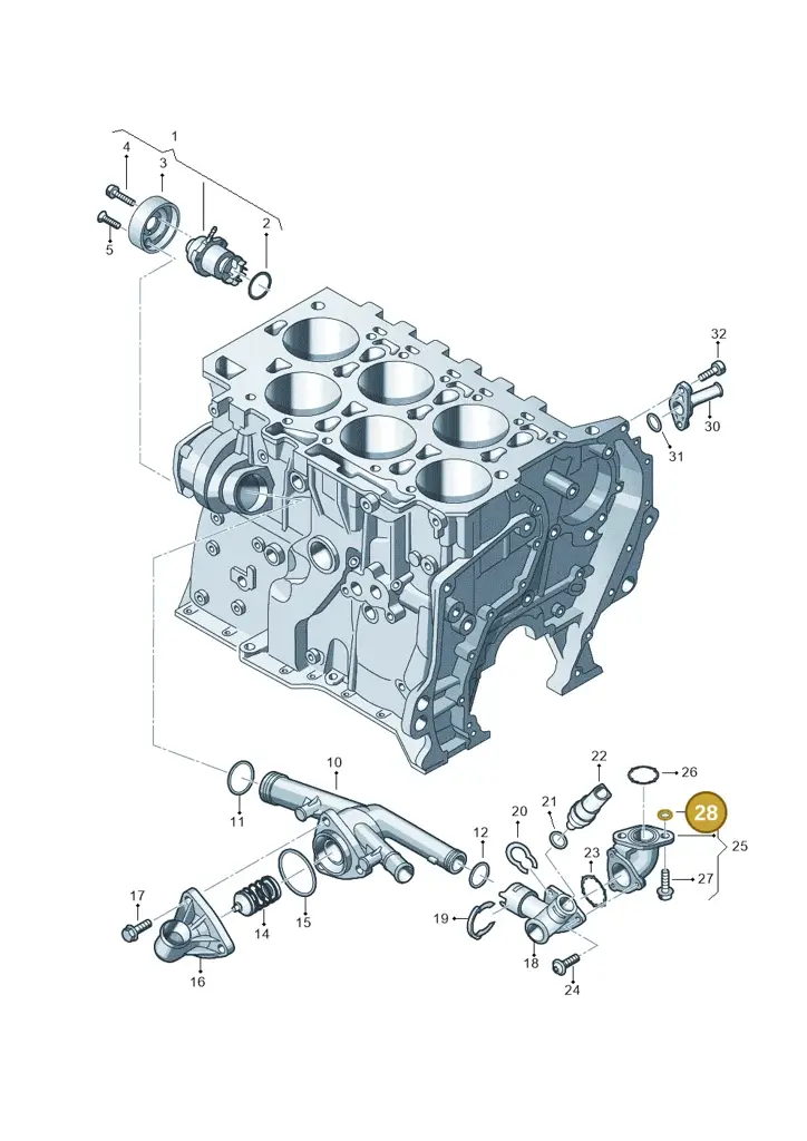 095323971 — Volkswagen Touareg BlueMotion (2014-2018) diagram 693121100, position 28