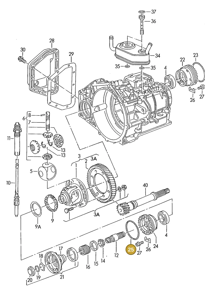 095409259 — Volkswagen Golf/Jetta  "USA","Mex"97>99 (1996-1998) diagram 121409500, position 25