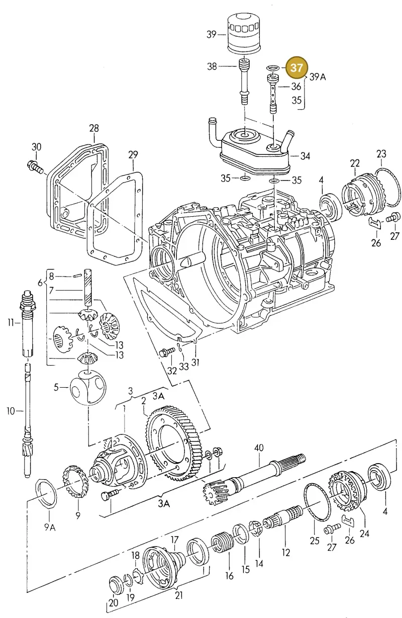 096409069A — Volkswagen Corrado (1989-1995) diagram 076100000, position 37