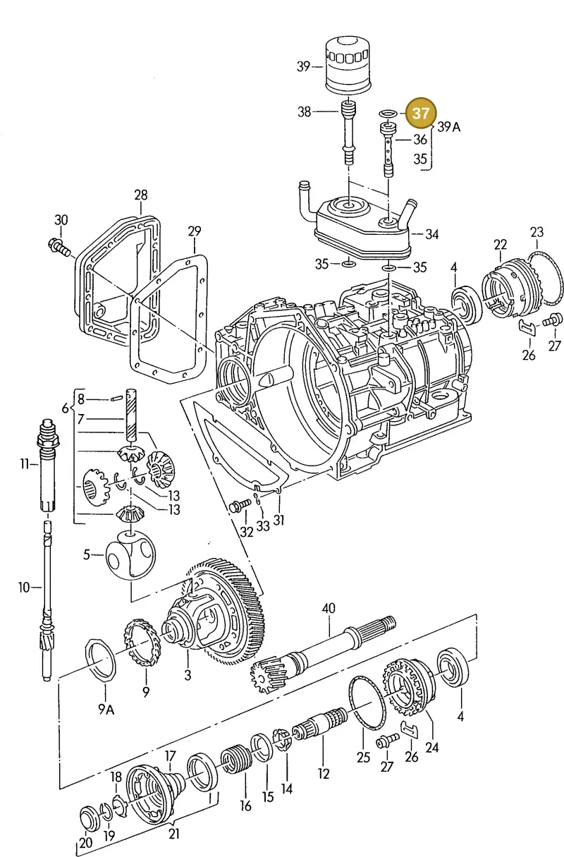 096409069A — Volkswagen Passat (1989-1991) diagram 084072000, position 37