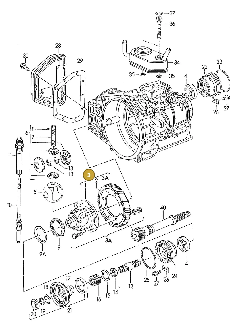 096409111AH — Volkswagen Golf/Jetta  "USA","Mex"97>99 (1996-1998) diagram 121409500, position 3