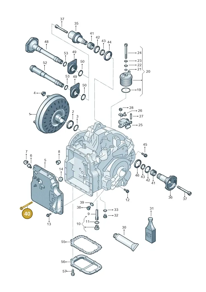 09A409135 — Volkswagen Sharan (2008-2010) diagram 406321650, position 40