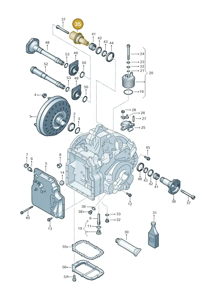 09A409356A — Volkswagen Sharan (2008-2010) diagram 406321650, position 35