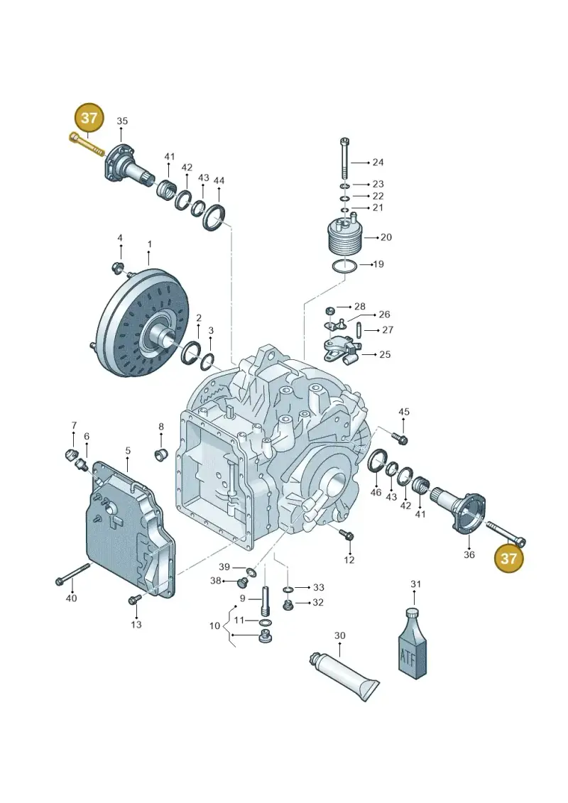 09A409360 — Volkswagen Jetta Wagon (2001-2001) diagram 203321650, position 37