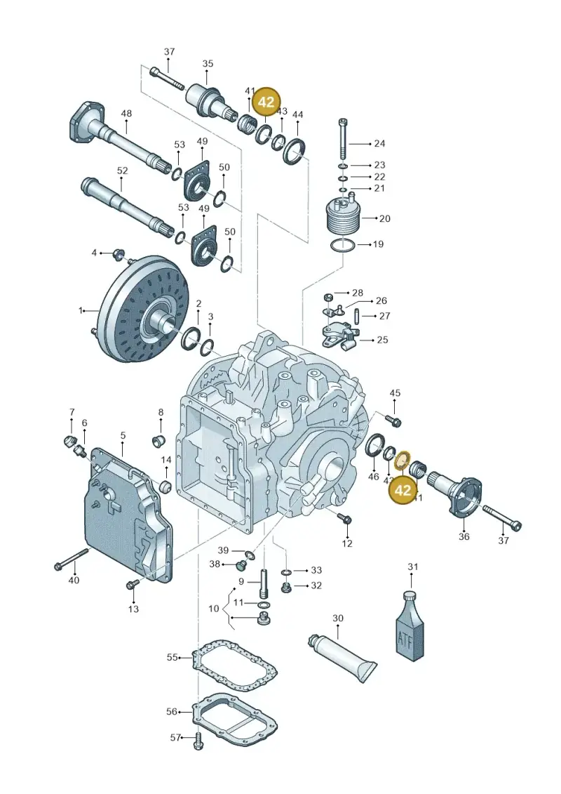 09A409378 — Volkswagen Jetta/Wagon (2002-2006) diagram 405321650, position 42