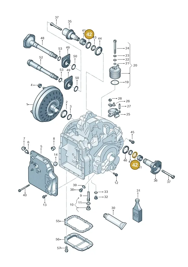 09A409378 — Volkswagen Sharan (2008-2010) diagram 406321650, position 42