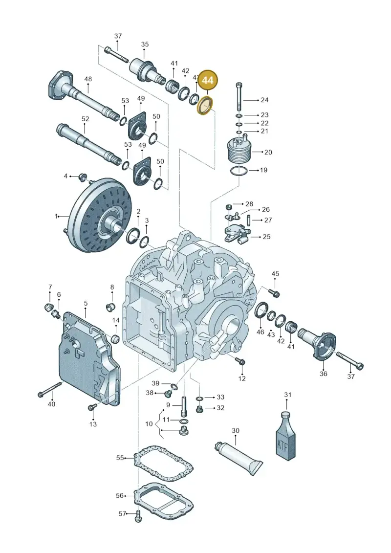 09A409399 — Volkswagen Jetta/Wagon (2002-2006) diagram 405321650, position 44