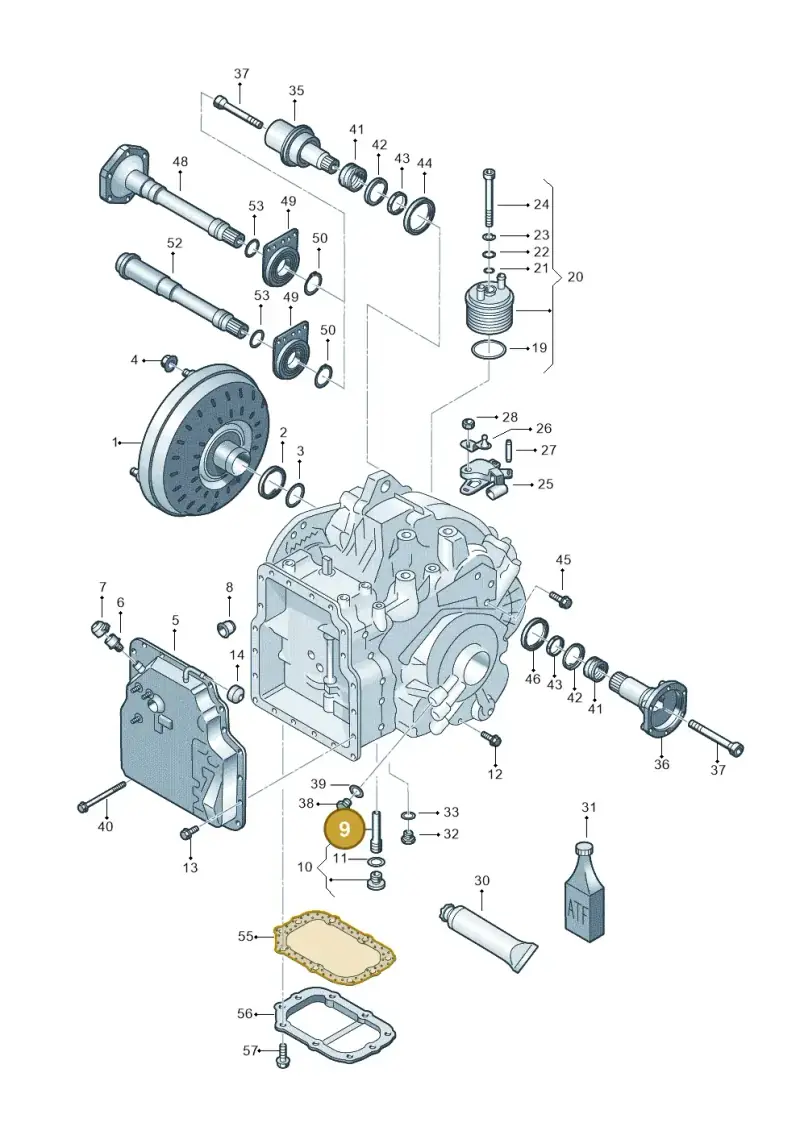 09B321363 — Volkswagen Sharan (2008-2010) diagram 406321650, position 9