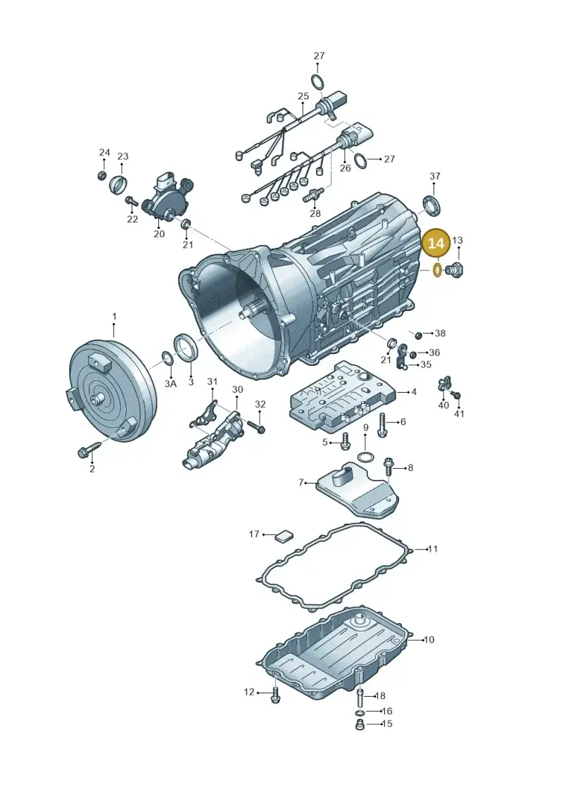 09D321379 — Volkswagen Touareg BlueMotion (2014-2018) diagram 693321600, position 14