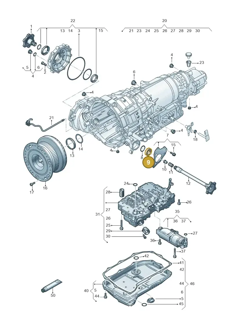 09E409144 — Volkswagen Touareg (2017-2023) diagram 787300510, position 9
