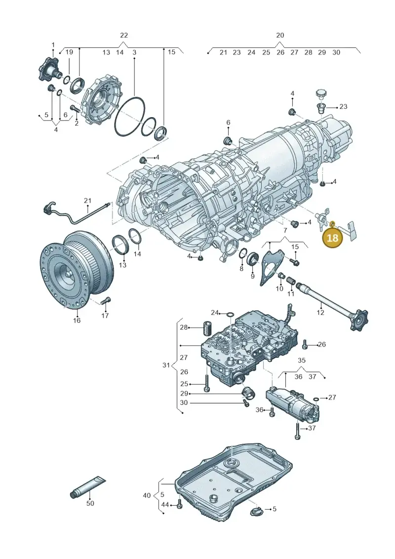 09E409189 — Volkswagen Touareg (2017-2023) diagram 439300250, position 18