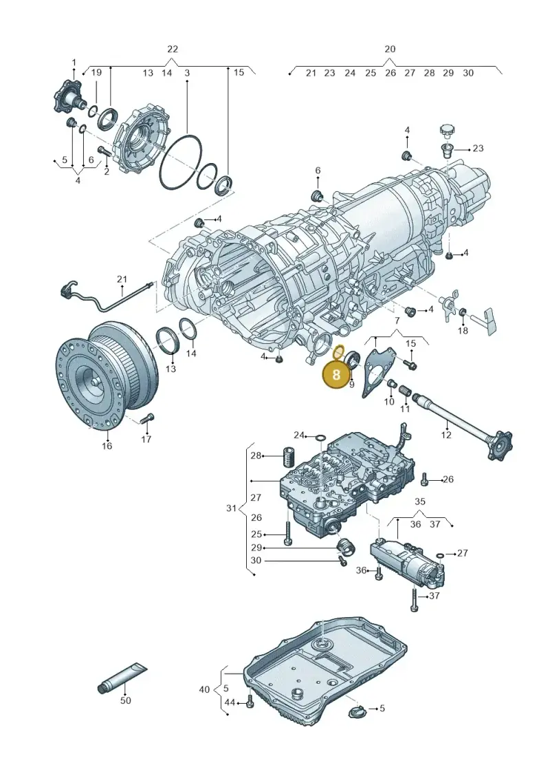 09E409297 — Volkswagen Touareg (2017-2023) diagram 439300250, position 8