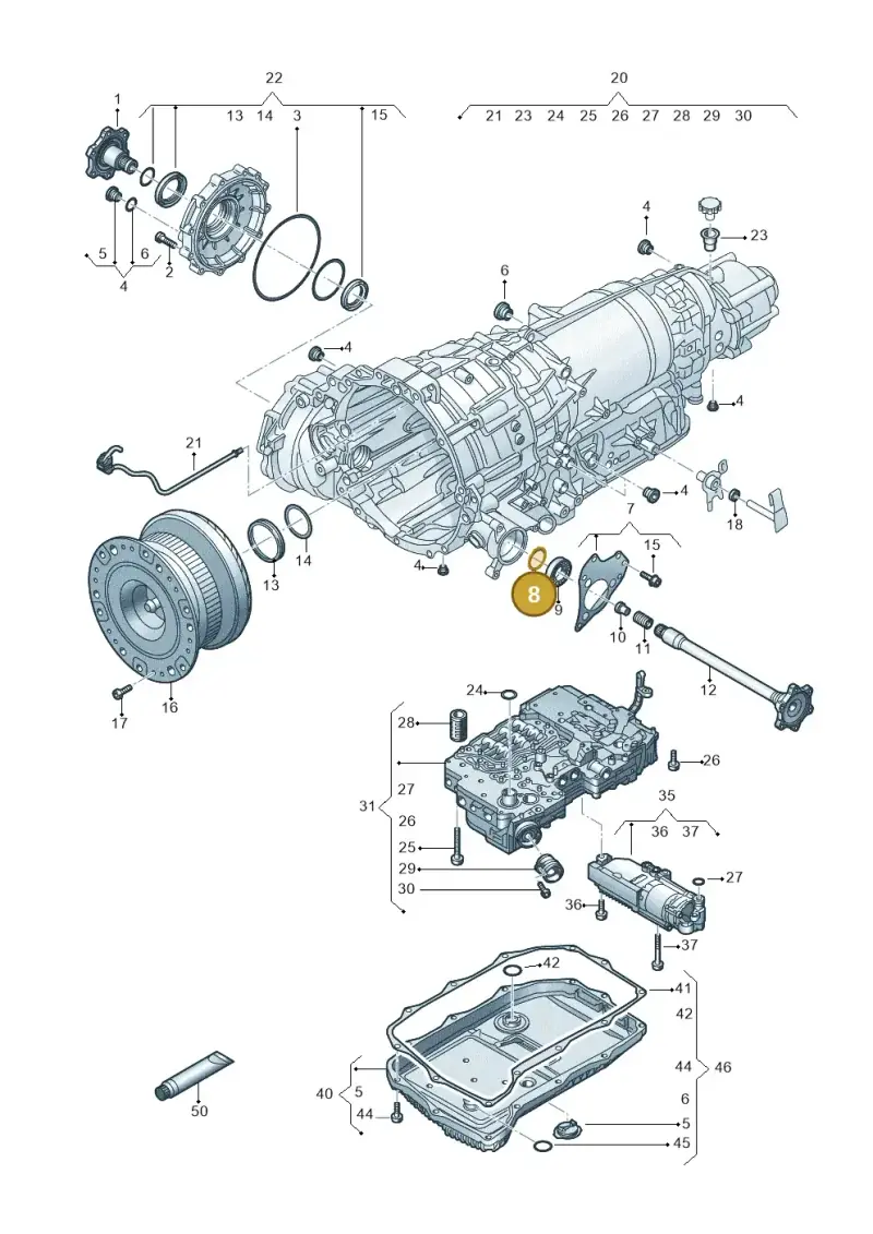 09E409297 — Volkswagen Touareg (2017-2023) diagram 787300510, position 8