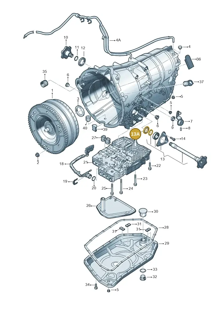 09E409400 — Volkswagen Phaeton 4motion (2010-2016) diagram 258321900, position 13A