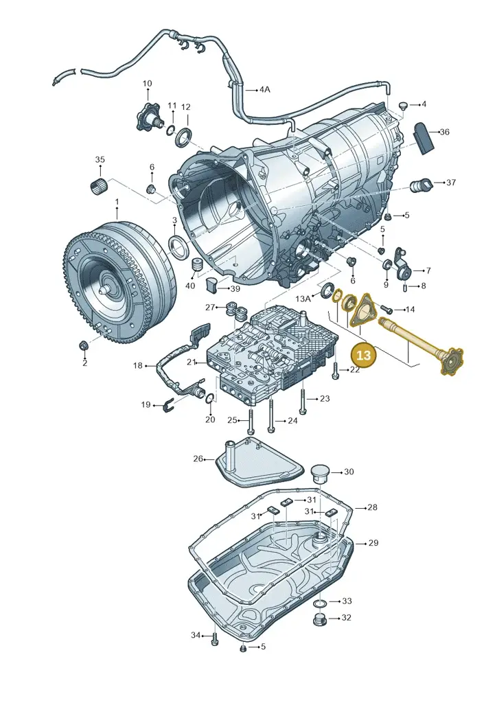 09F409355A — Volkswagen Phaeton 4motion (2010-2016) diagram 258321900, position 13