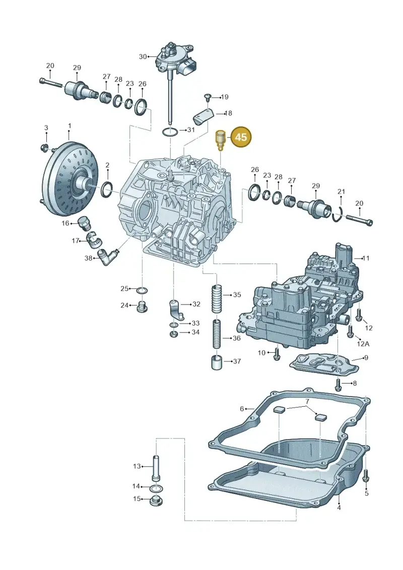 09G301469A — Volkswagen Transp. caravelle (2008-2009) diagram 410321650, position 45