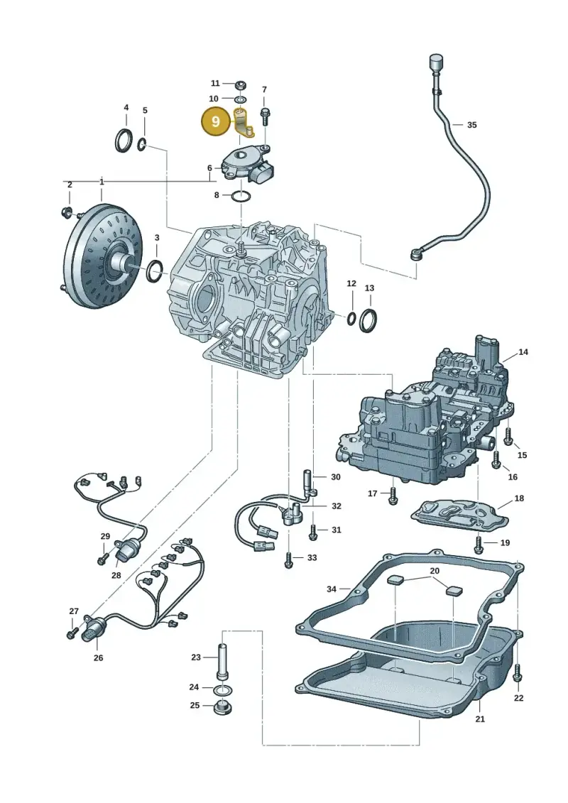 09G321171A — Volkswagen Golf 2.0 BlueMotion (2019-2024) diagram 62x300280, position 9