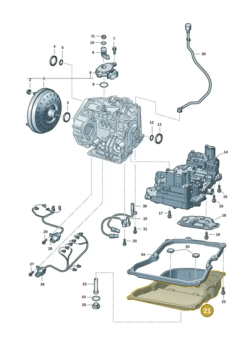 09G321361D — Volkswagen Golf 2.0 BlueMotion (2019-2024) diagram 62x300280, position 21