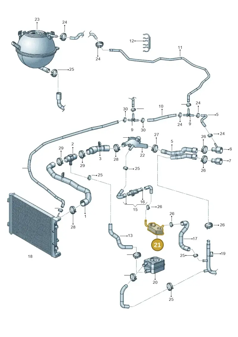 09G409061 — Volkswagen Jetta (2010-2014) diagram 692121330, position 21