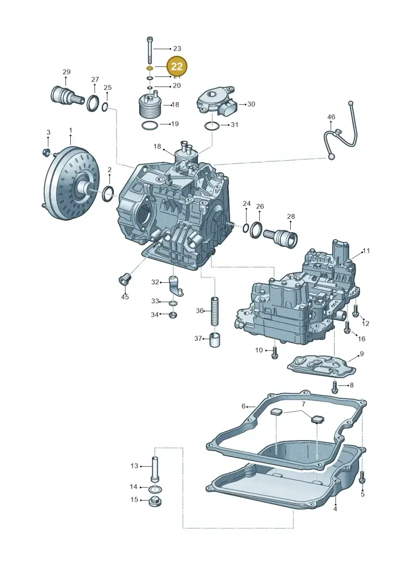 09G409539 — Volkswagen Jetta 1.6 (2014-2018) diagram 691321650, position 22