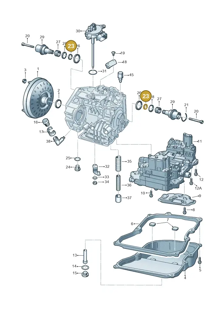 09K409374 — Volkswagen Transp. caravelle (2008-2009) diagram 410321650, position 23