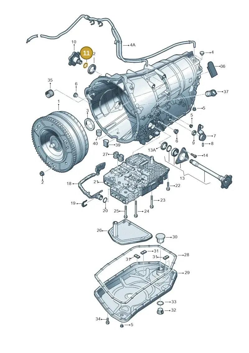 09L409297 — Volkswagen Phaeton 4motion (2010-2016) diagram 258321900, position 11