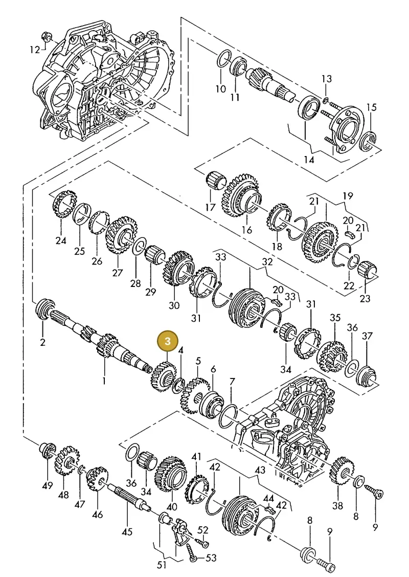 0A4311285B — Volkswagen Passat (1994-1997) diagram 143311460, position 3