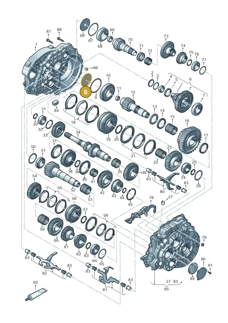 0A5301308A — Volkswagen Tiguan 2.0 4Motion (2017-2024) diagram 884300802, position 8