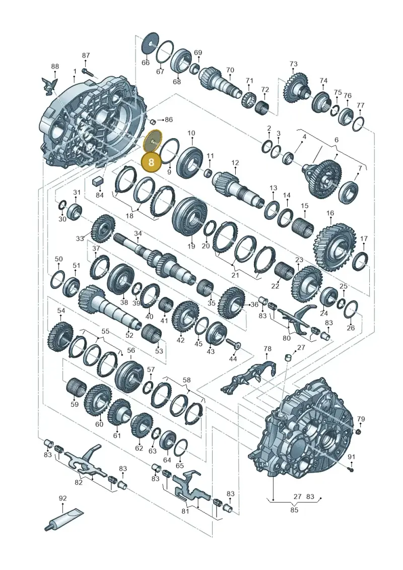 0A5301308A — Volkswagen Transport. multivan (2019-2024) diagram 806800300, position 8