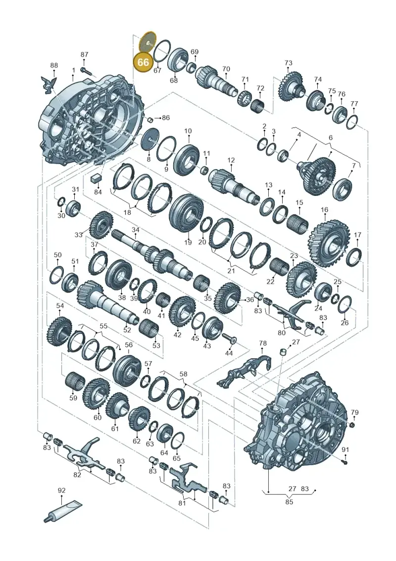 0A5301309 — Volkswagen Transport. multivan (2019-2024) diagram 806800300, position 66