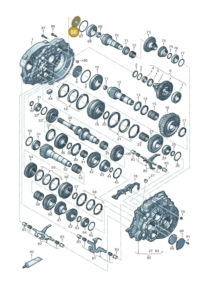0A5301309 — Volkswagen Tiguan 2.0 4Motion (2017-2024) diagram 884300802, position 66