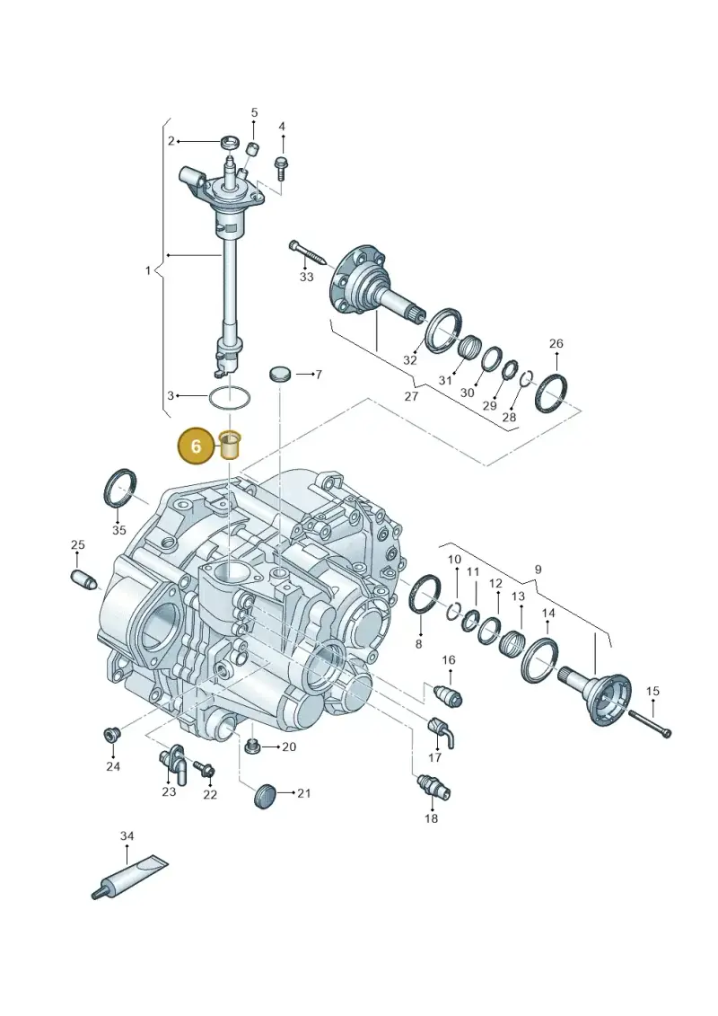 0A5301374 — Volkswagen Tiguan 2.0 4Motion (2017-2024) diagram 827330020, position 6