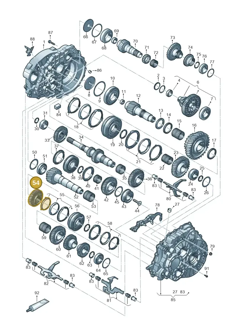 0A5311145BC — Volkswagen Caravelle (2015-2019) diagram 806800300, position 54