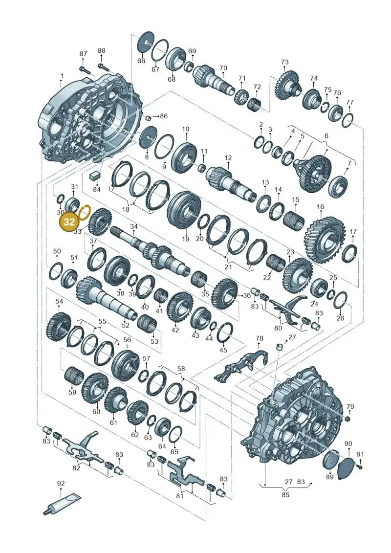 0A5311152A — Volkswagen Tiguan 2.0 4Motion (2017-2024) diagram 884300802, position 32