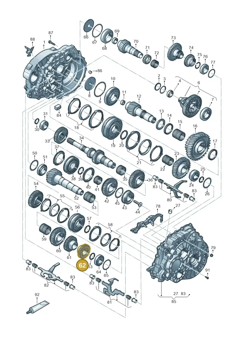 0A5311165H — Volkswagen Caravelle (2015-2019) diagram 806800300, position 62