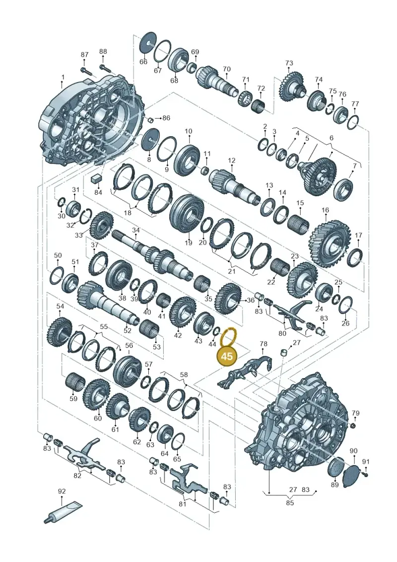 0A5311183 — Volkswagen Tiguan 2.0 4Motion (2017-2024) diagram 884300802, position 45