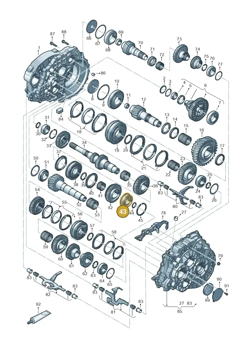 0A5311235K — Volkswagen Tiguan 2.0 4Motion (2017-2024) diagram 884300802, position 43