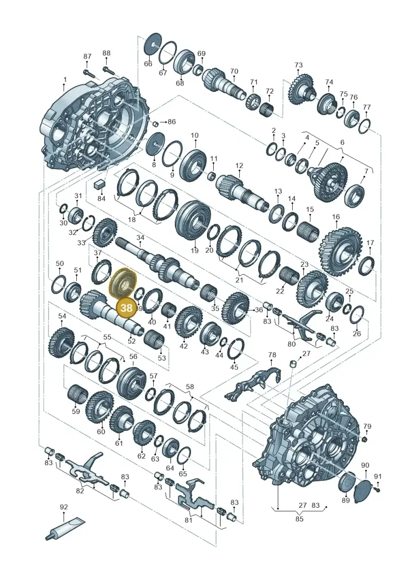 0A5311241H — Volkswagen Tiguan 2.0 4Motion (2017-2024) diagram 884300802, position 38