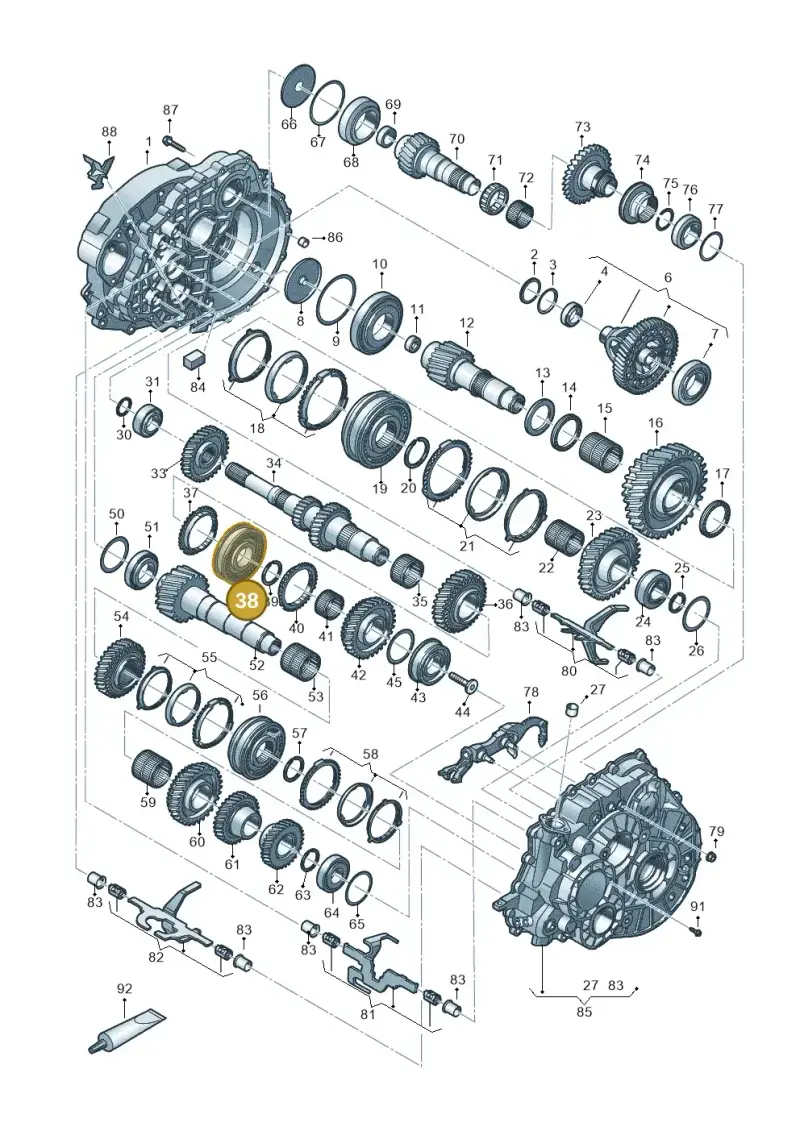 0A5311241H — Volkswagen Transport. multivan (2019-2024) diagram 806800300, position 38