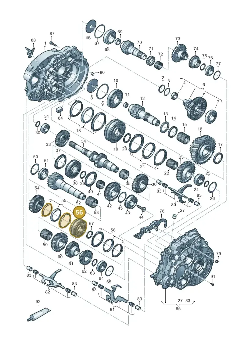 0A5311301G — Volkswagen Caravelle (2015-2019) diagram 806800300, position 56