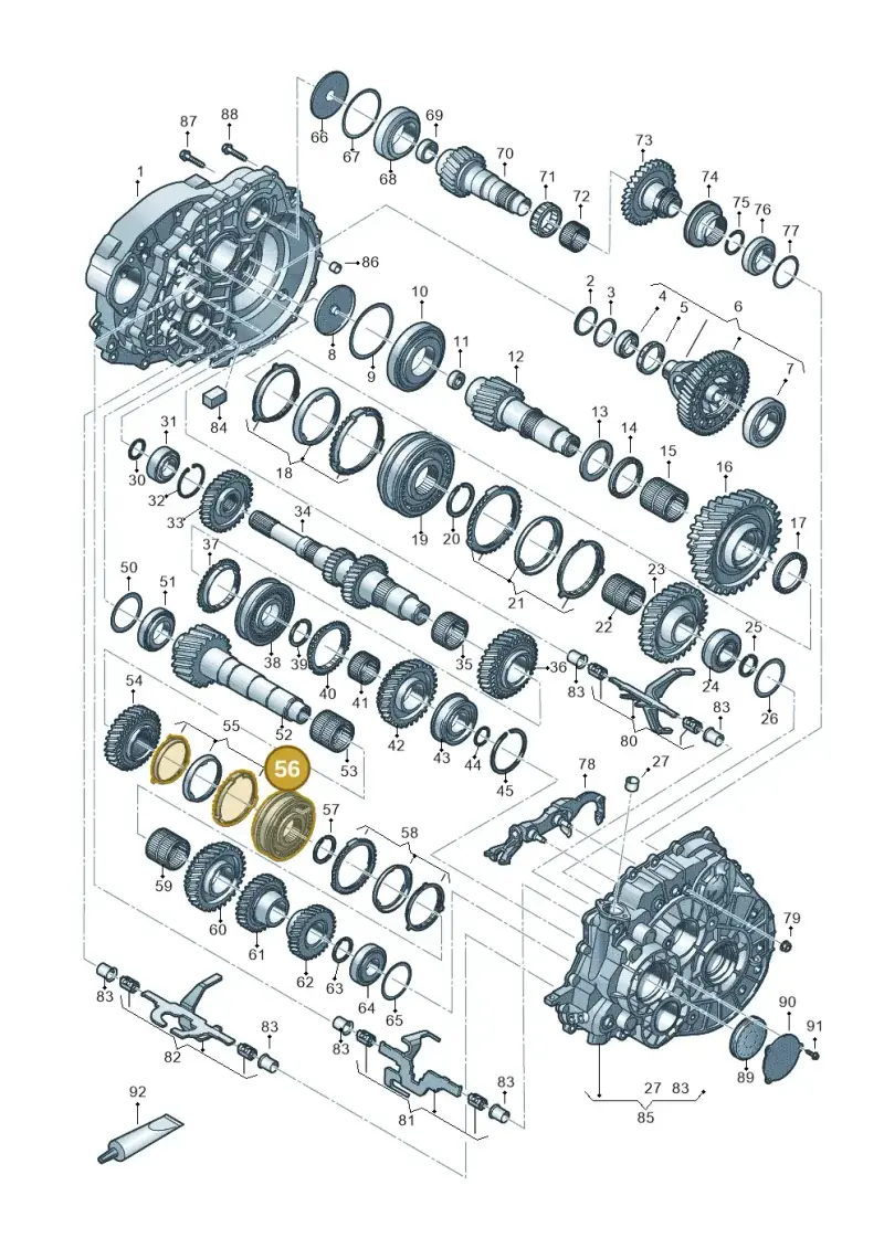 0A5311301J — Volkswagen Tiguan 2.0 4Motion (2017-2024) diagram 884300802, position 56