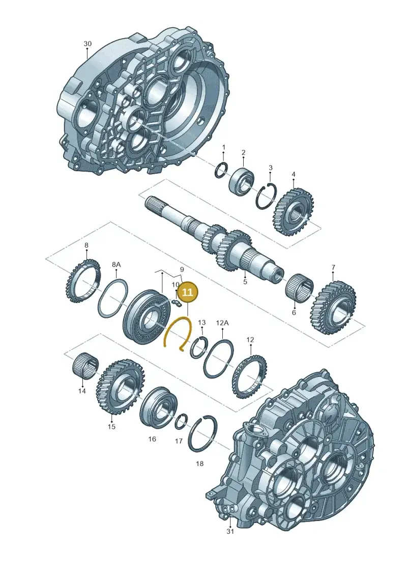 0A5311311A — Volkswagen Tiguan 4Motion (2011-2018) diagram 731311250, position 11