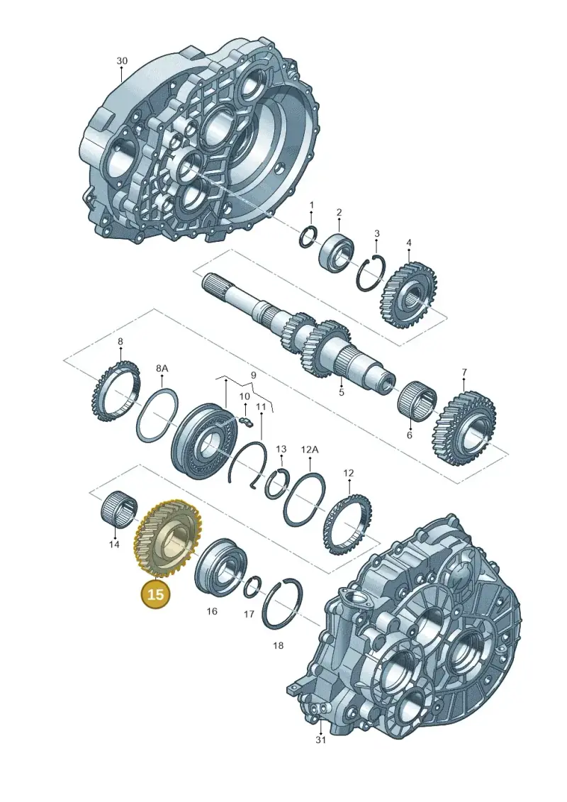 0A5311349AH — Volkswagen Tiguan 4Motion (2011-2018) diagram 731311250, position 15