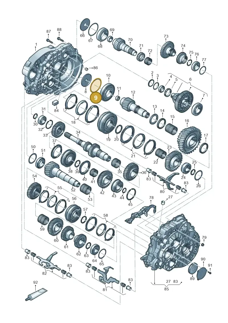 0A5398140 — Volkswagen Tiguan 2.0 4Motion (2017-2024) diagram 884300802, position 9