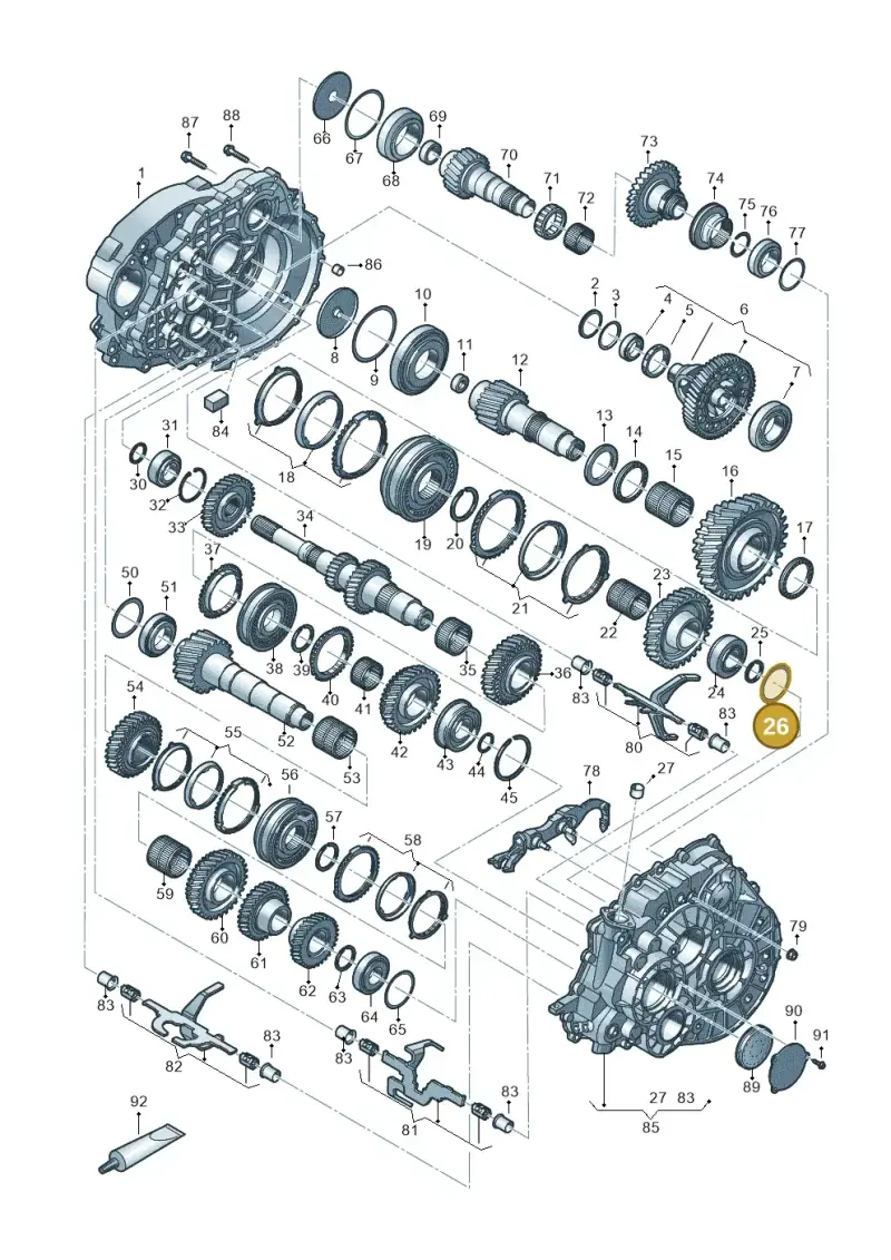 0A5398391 — Volkswagen Tiguan 2.0 4Motion (2017-2024) diagram 884300802, position 26