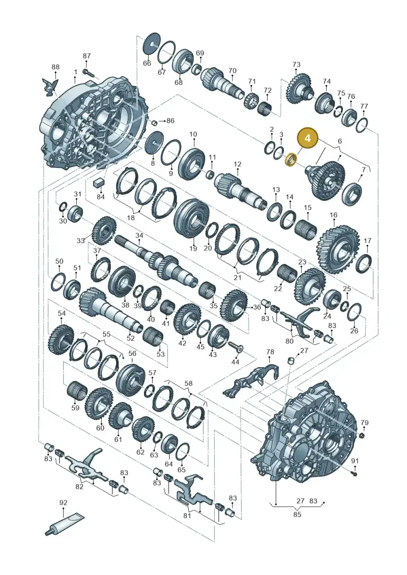 0A5409123B — Volkswagen Caravelle (2015-2019) diagram 806800300, position 4