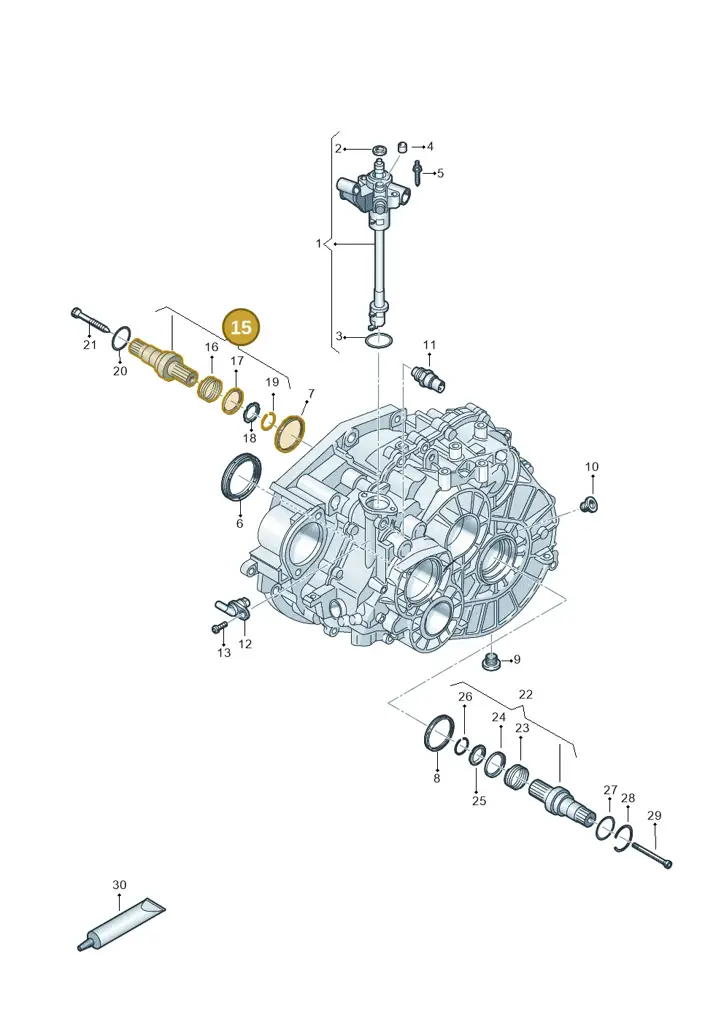0A5409343A — Volkswagen Caravelle (2015-2019) diagram 861300805, position 15