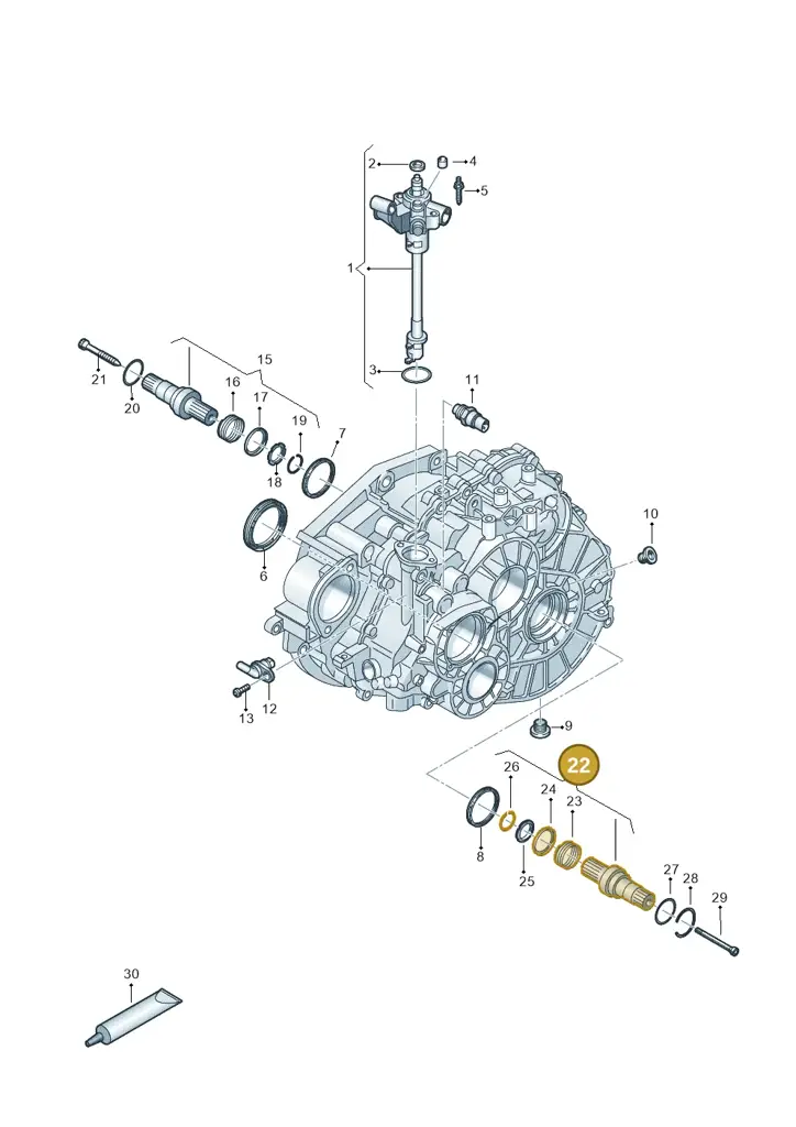 0A5409343B — Volkswagen Caravelle (2015-2019) diagram 861300805, position 22