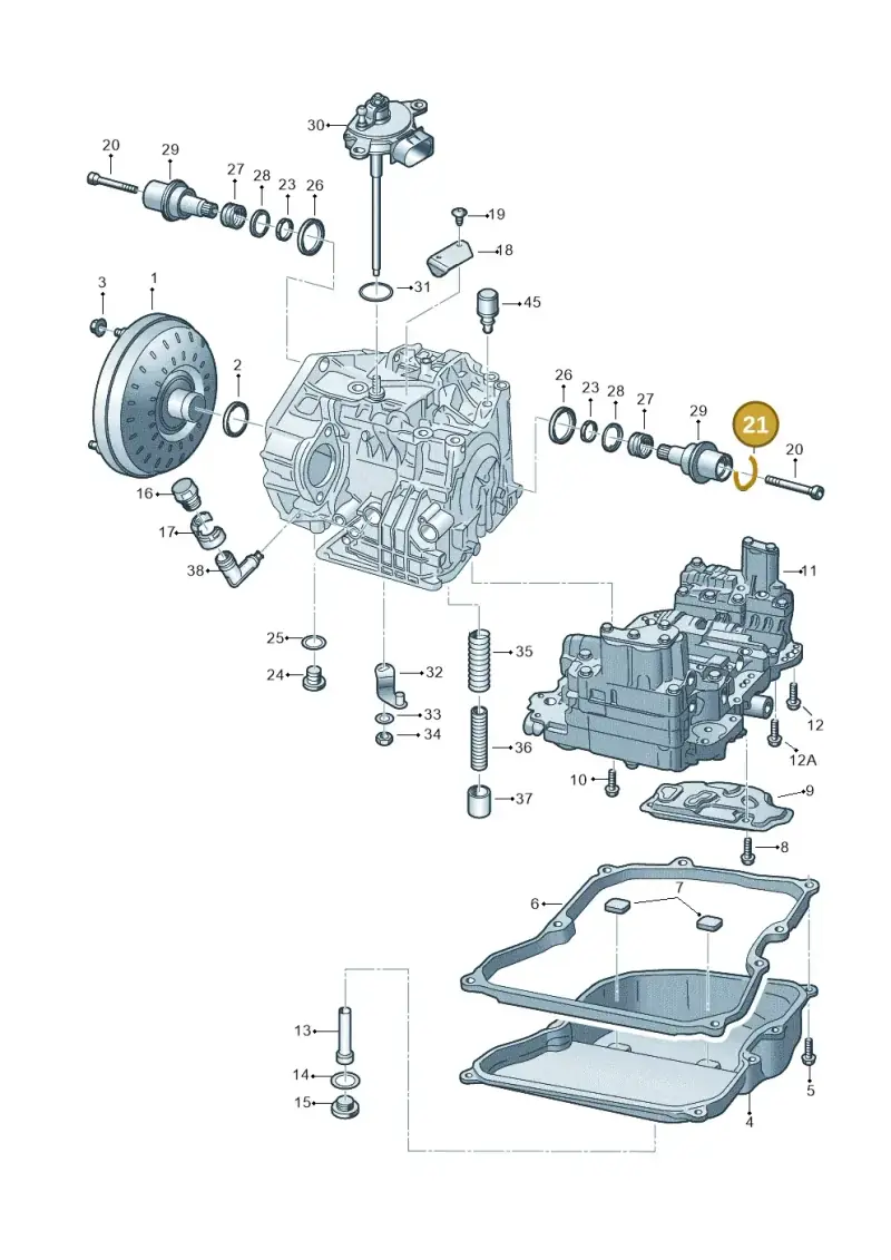0A5409413B — Volkswagen Transp. caravelle (2008-2009) diagram 410321650, position 21