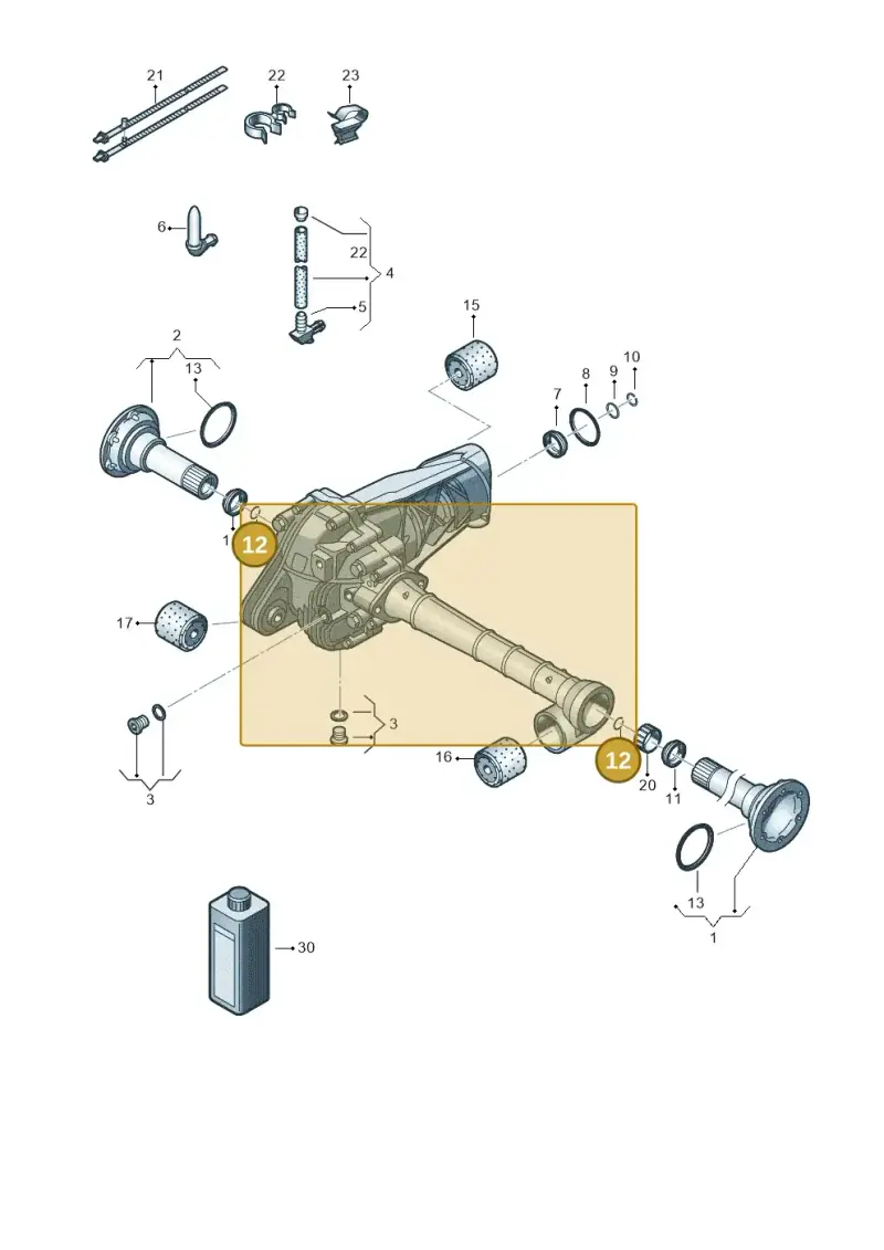 0AA409413A — Volkswagen Touareg BlueMotion (2014-2018) diagram 693409030, position 12
